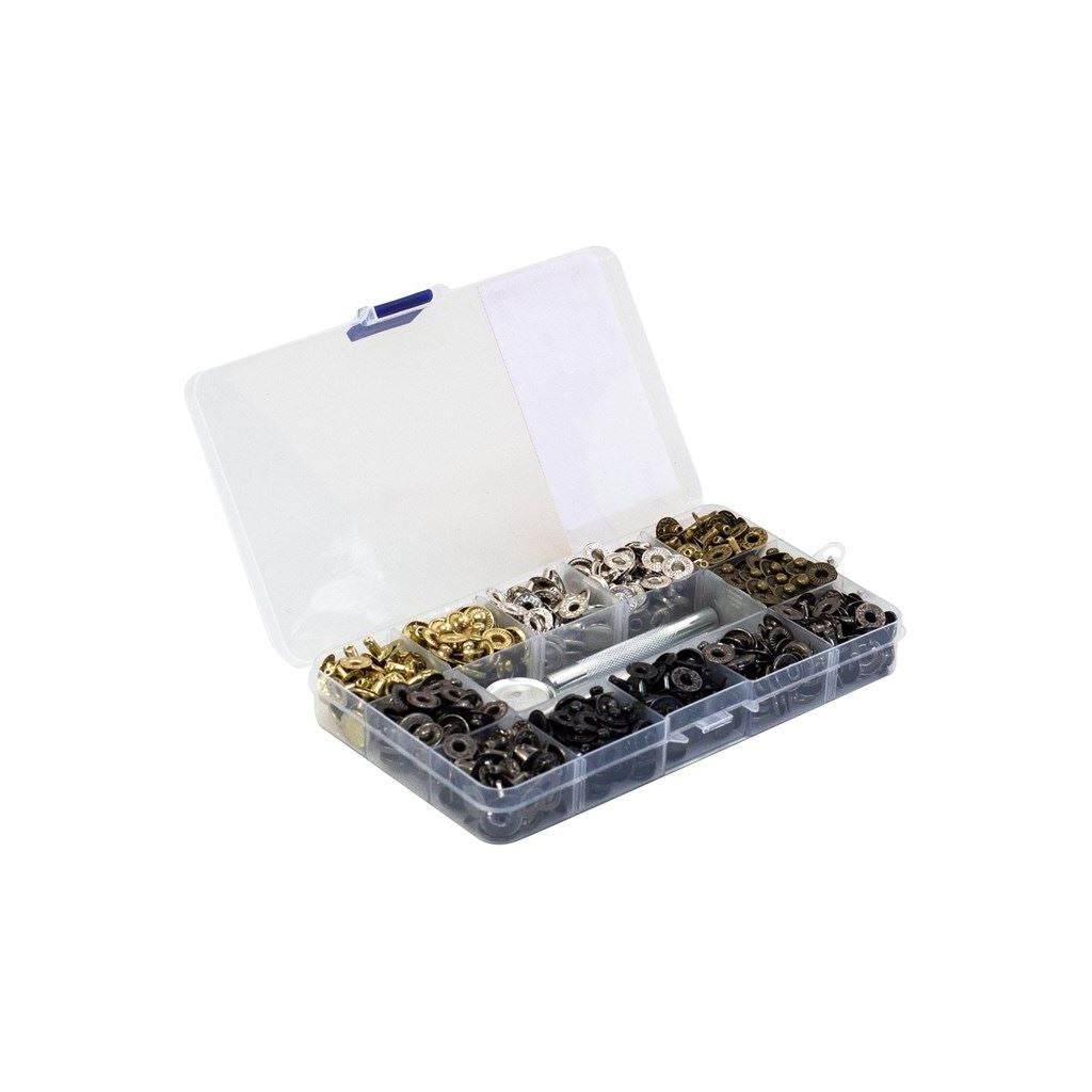 Amtech 150pcs Metal Press Stud Fastener Kit - S5990
