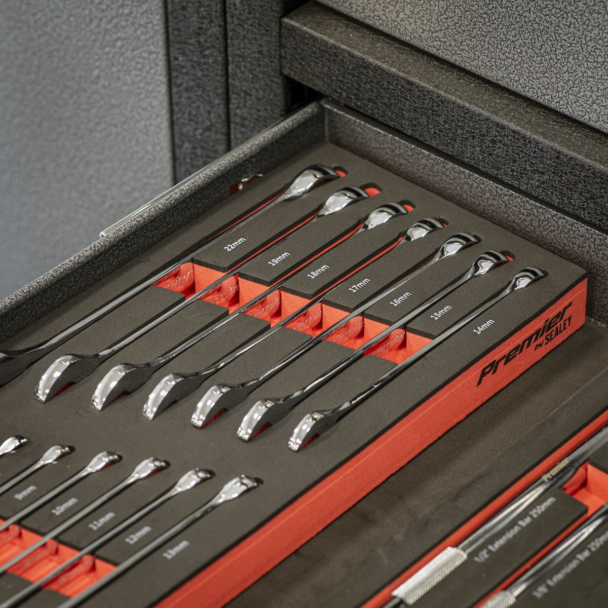 Sealey Premier Combination Spanner Set with Tool Tray 15pc TBT48