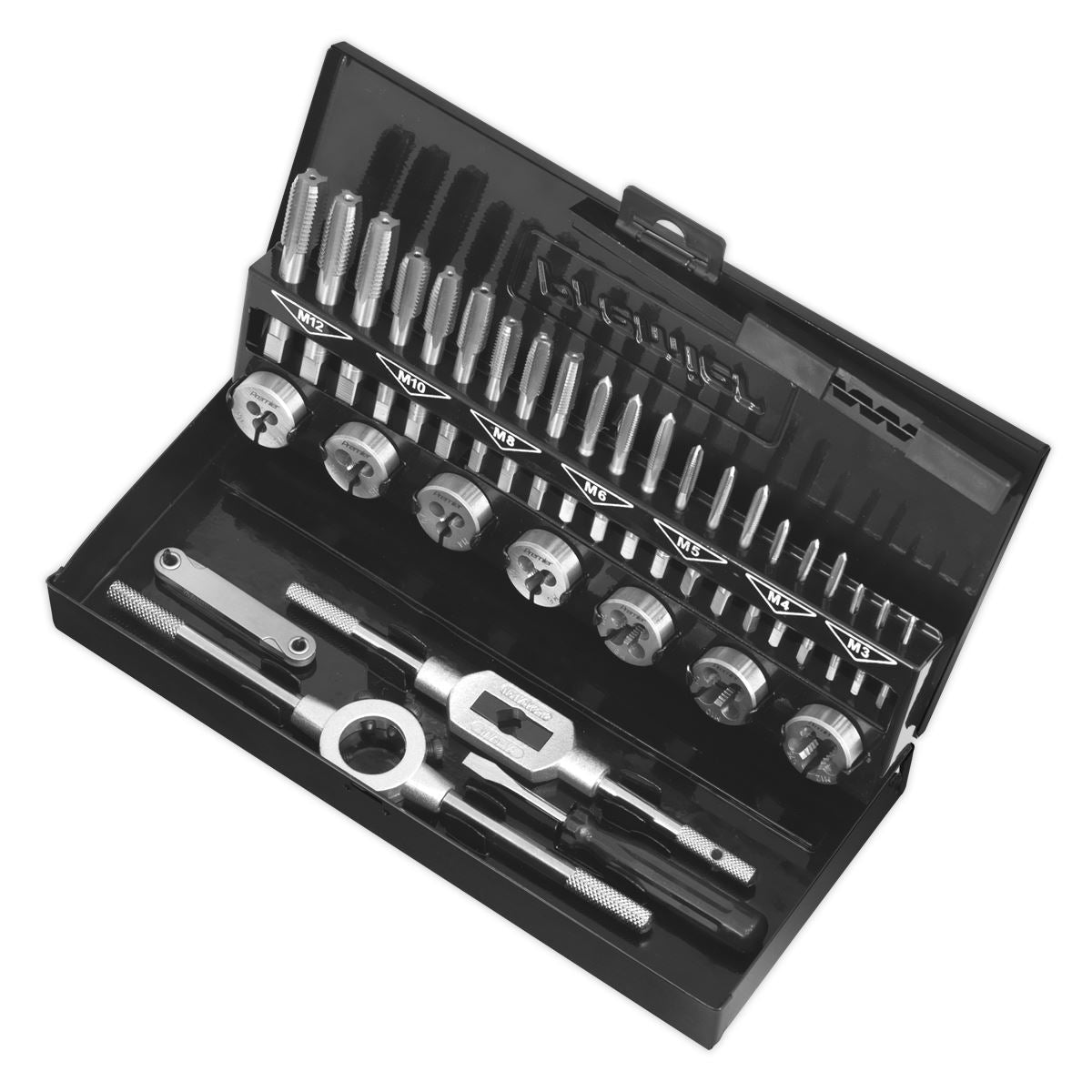 Sealey Tap & Die Set 32pc Split Dies HSS 4341 - Metric AK3015HSS