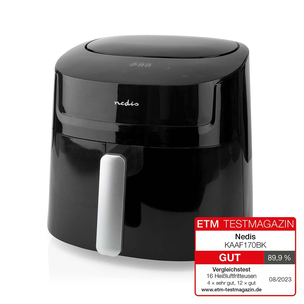 Nedis Hot Air Fryer 7.2L Timer 240 min Number of preset programs 8 Digital Black