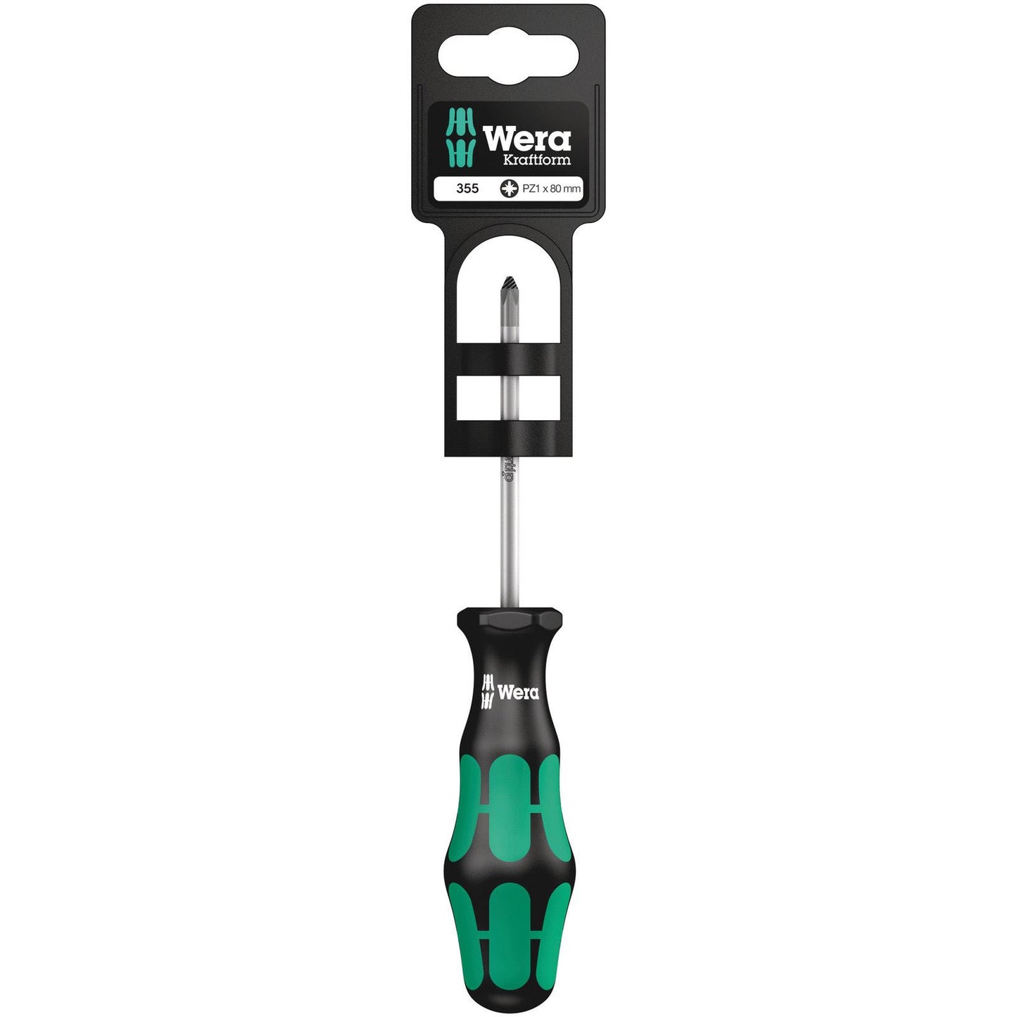 Wera 355PZ Sb Screwdriver PZ1/80 K'Form Plus Hangered 100056