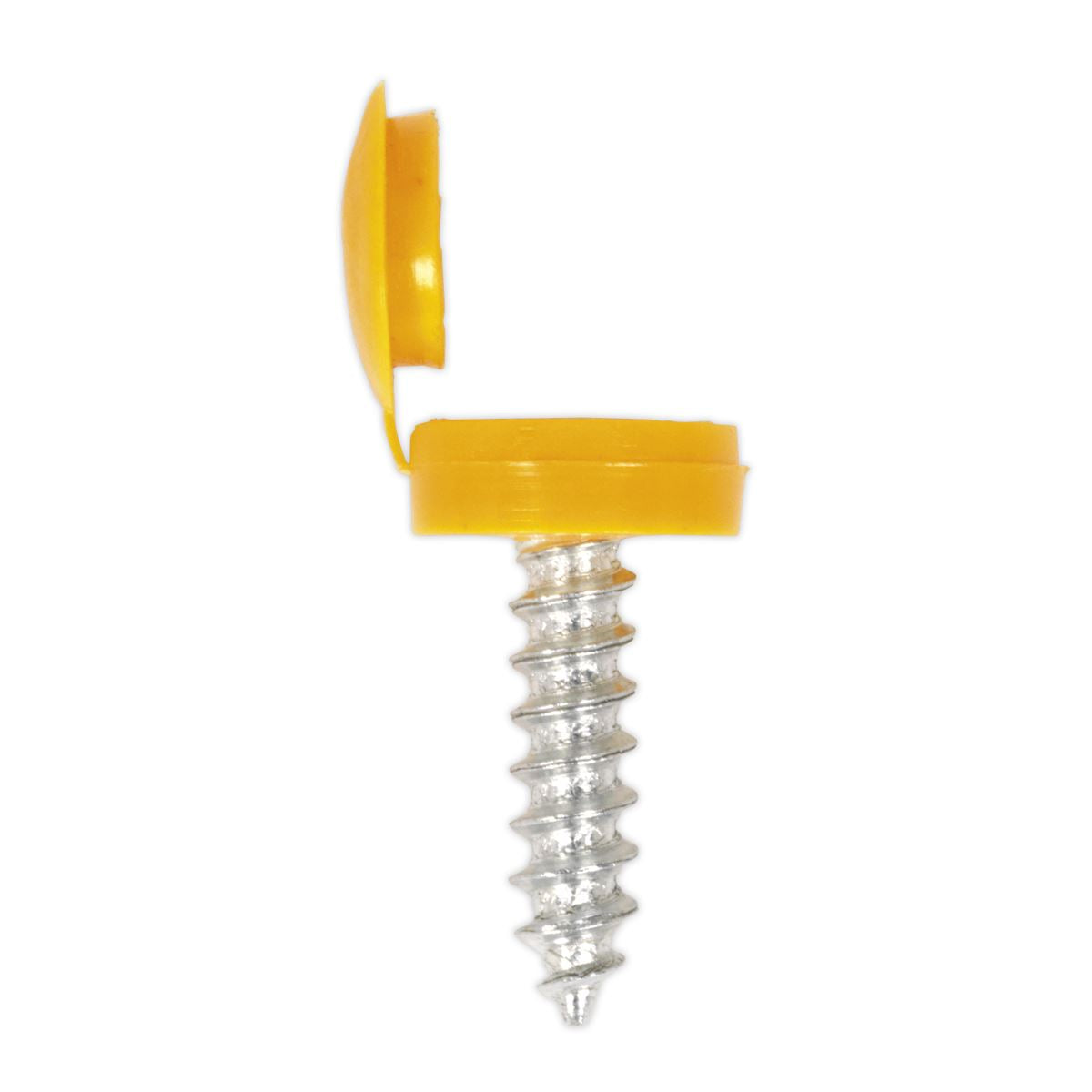 Sealey Numberplate Screw with Flip Cap 4.2 x 19mm Yellow Pk of 50 NPY50