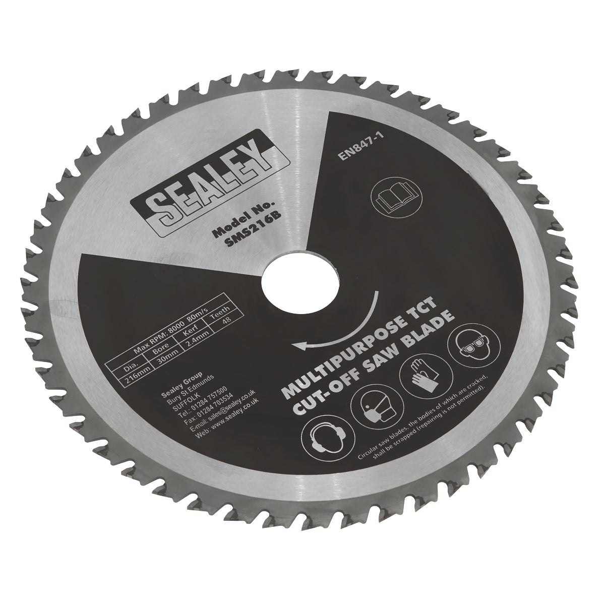 Sealey Multipurpose Cut-Off Saw Blade 216 x 2.4mm/30mm 48tpu SMS216B