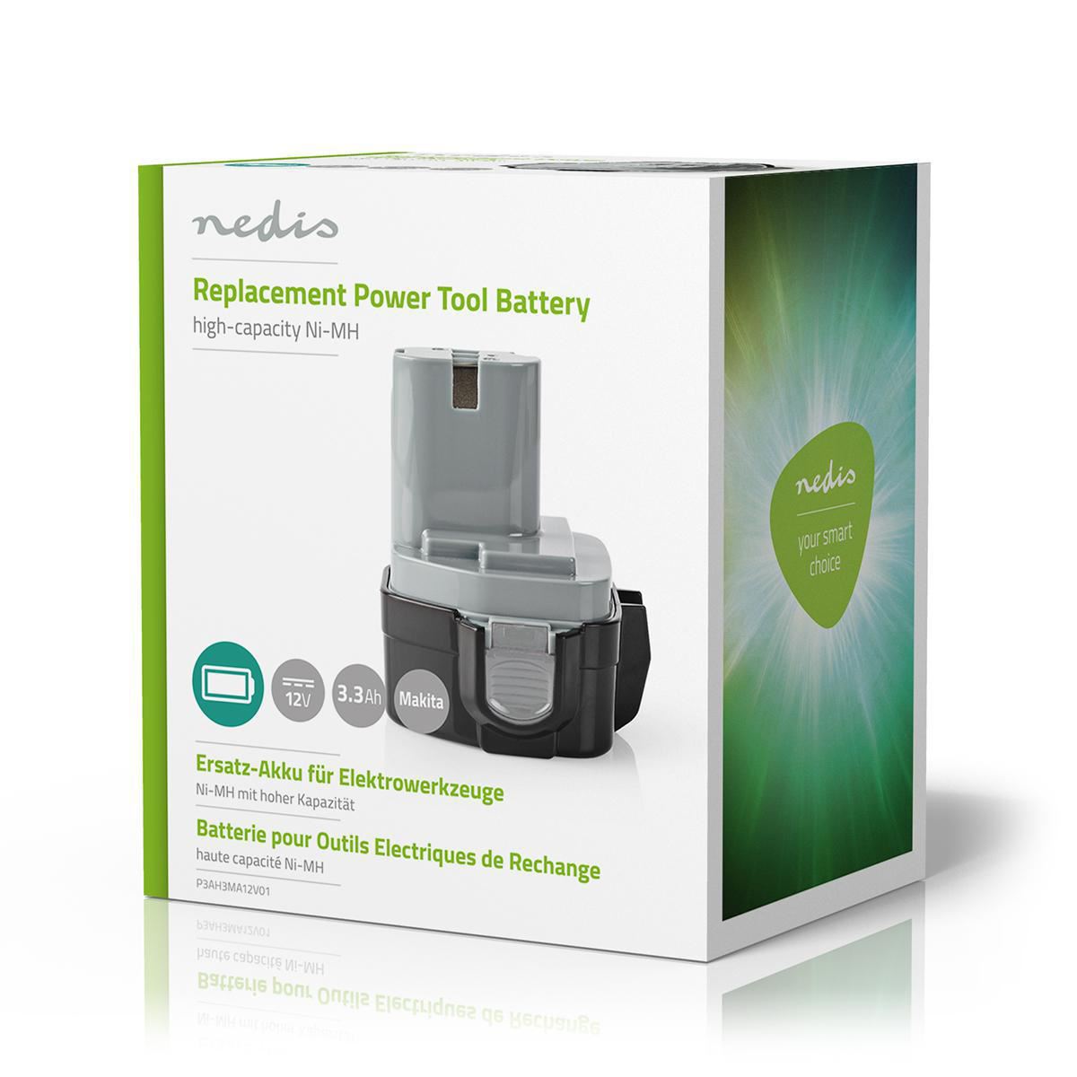 Nedis Power Tool Battery Ni-MH 12V 3.3Ah 39.6Wh Replacement for Makita