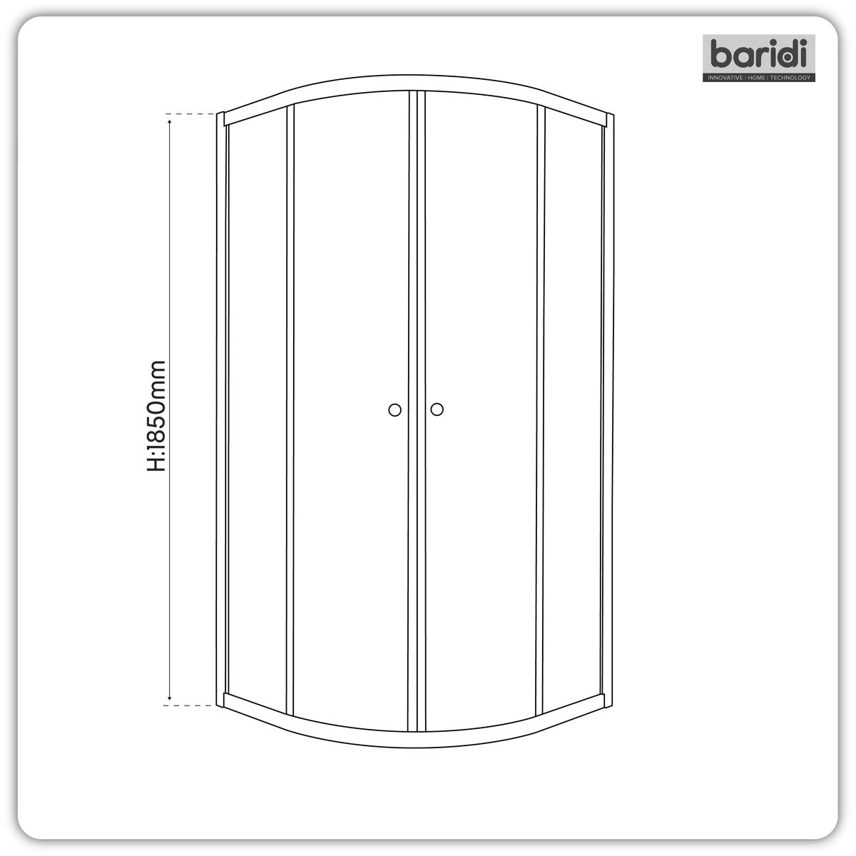 Baridi Quadrant Shower Entry Enclosure 800 x 800 x 1850mm with 6mm Tempered Glass - Chrome DH301