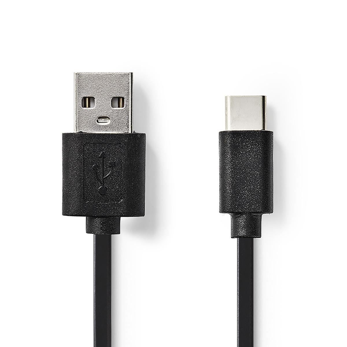 Nedis USB 2.0 Cable Type-C Male -A Male 2m Black CCGP60600BK20