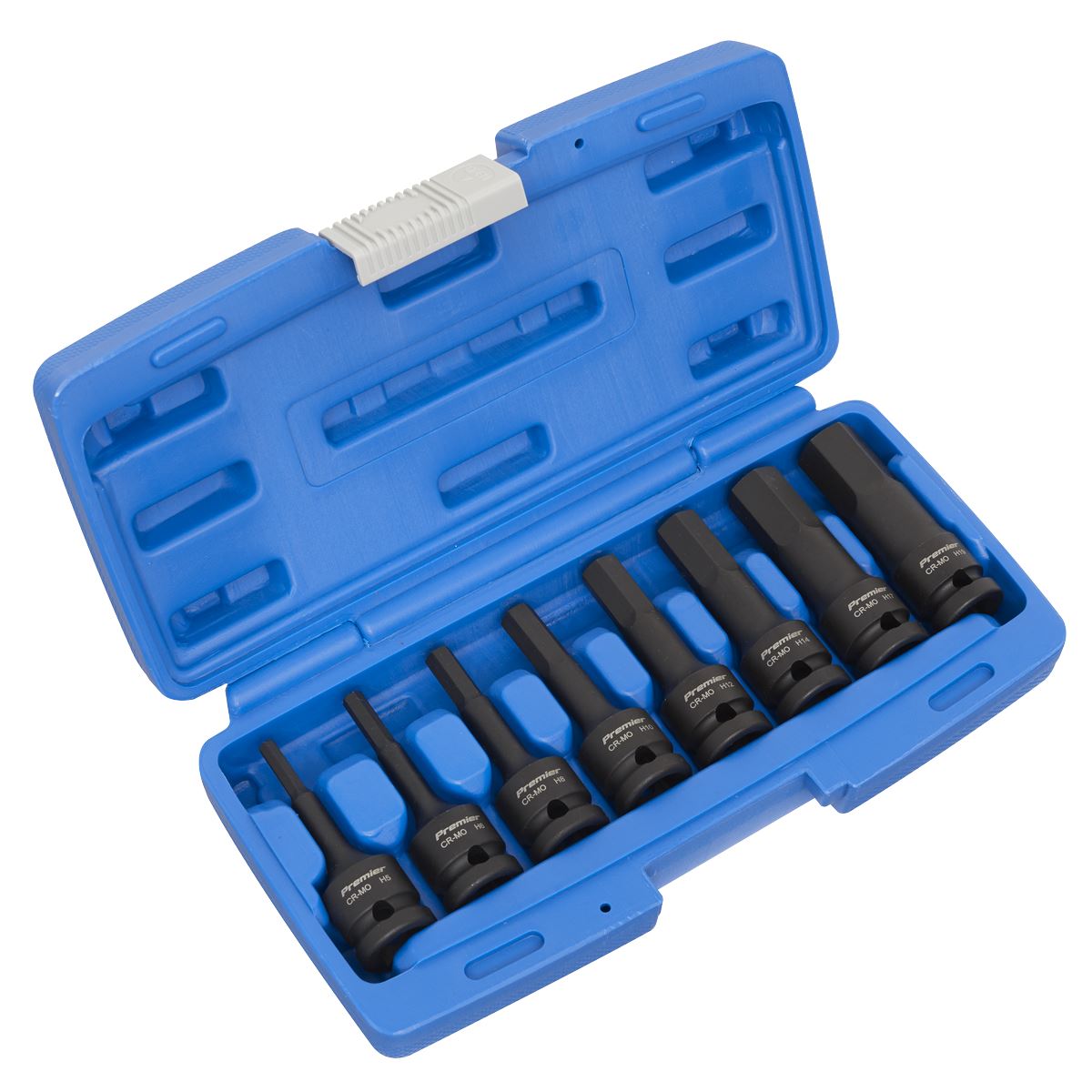 Sealey Impact Hex Socket Bit Set 8pc 1/2"Sq Drive AK5601