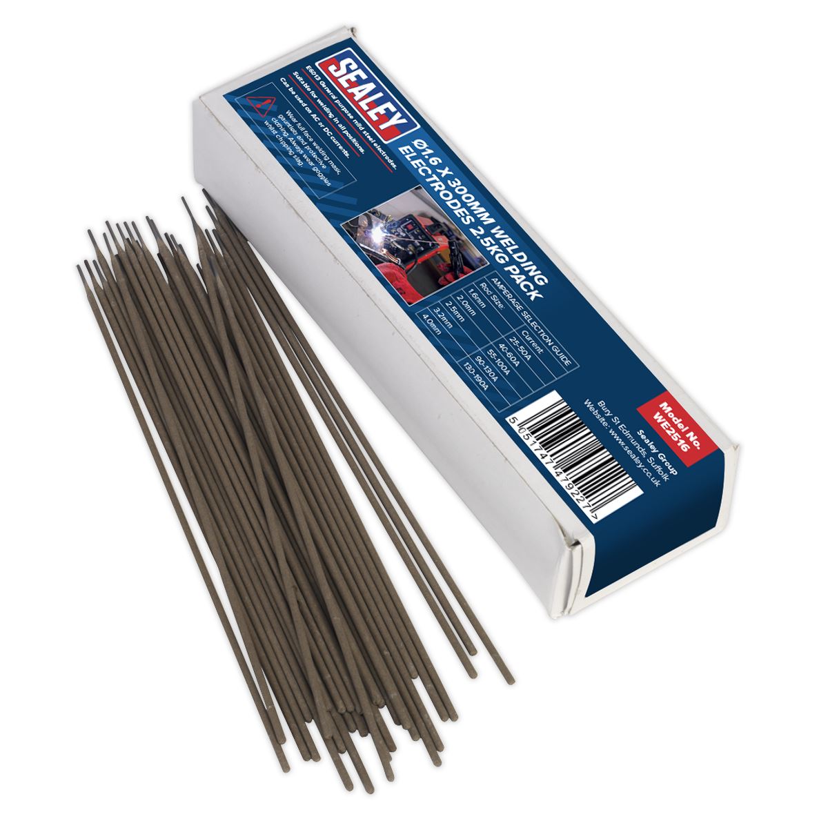 Sealey Welding Electrodes 1.6 x 3000mm 2.5kg Pack WE2516