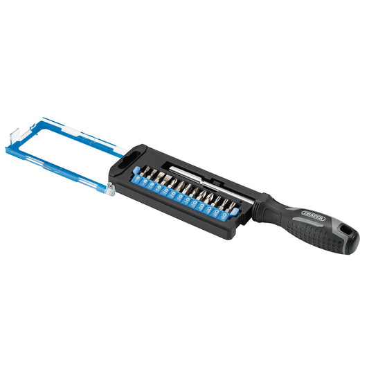 Draper Soft Grip Magnetic Screwdriver and Bit Set, 1/4" x 100mm (14 Piece)