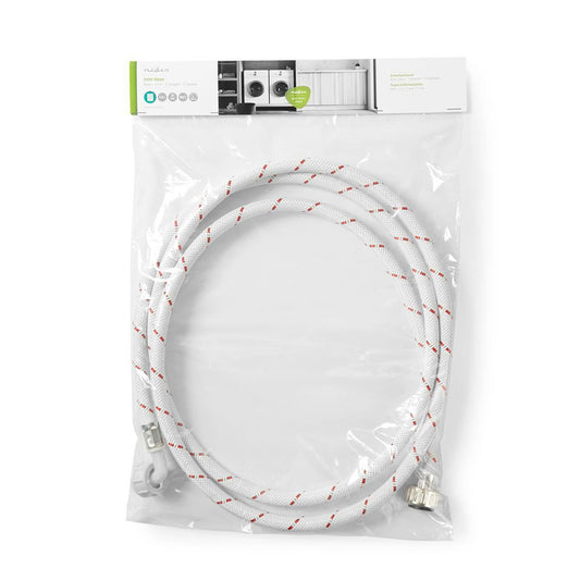 Nedis Nylon Inlet Hose 3/4'' Straight to 3/4'' Angled 10 bar 90 °C 2.50 m - WAIH3434SH1N25