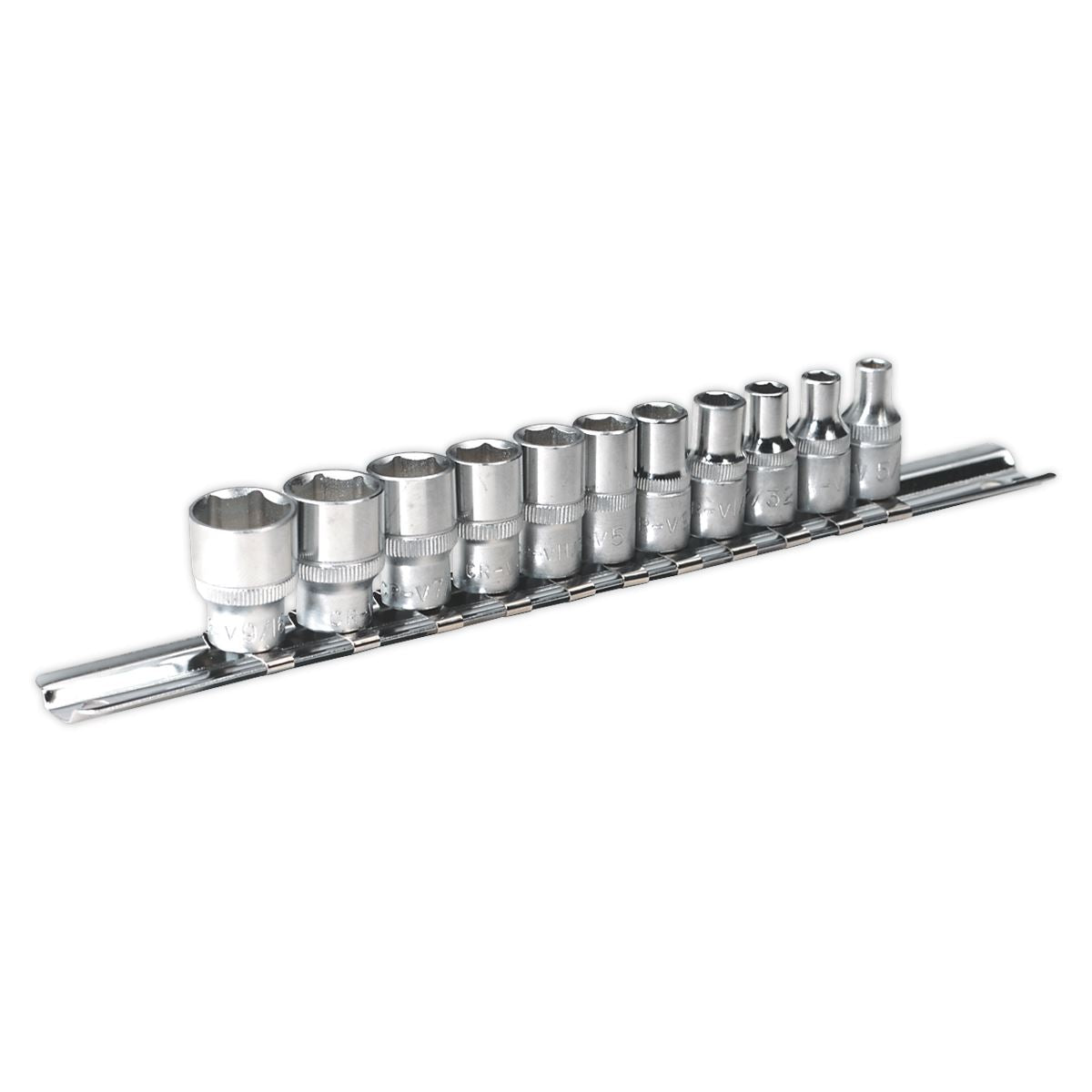 Sealey Socket Set 11pc 1/4"Sq Drive 6pt WallDrive Imperial AK2717