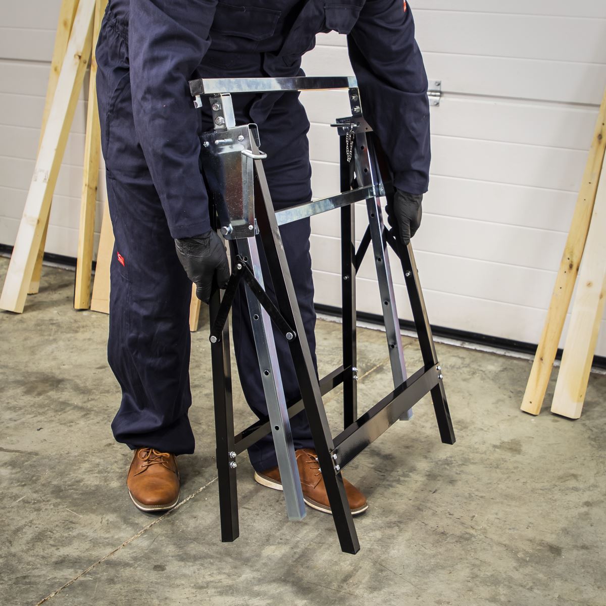 Sealey Fold Down Telescopic Trestle - 200kg Capacity - Pair FDT32