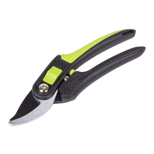Sealey Bypass Secateurs, Soft Grip Handle, 3-Stage Safety Lock, 220mm