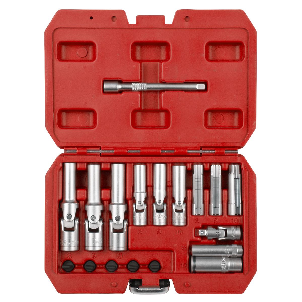 Sealey Glow Plug Socket Set 18pc 1/4"Sq & 3/8"Sq Drive SX4031