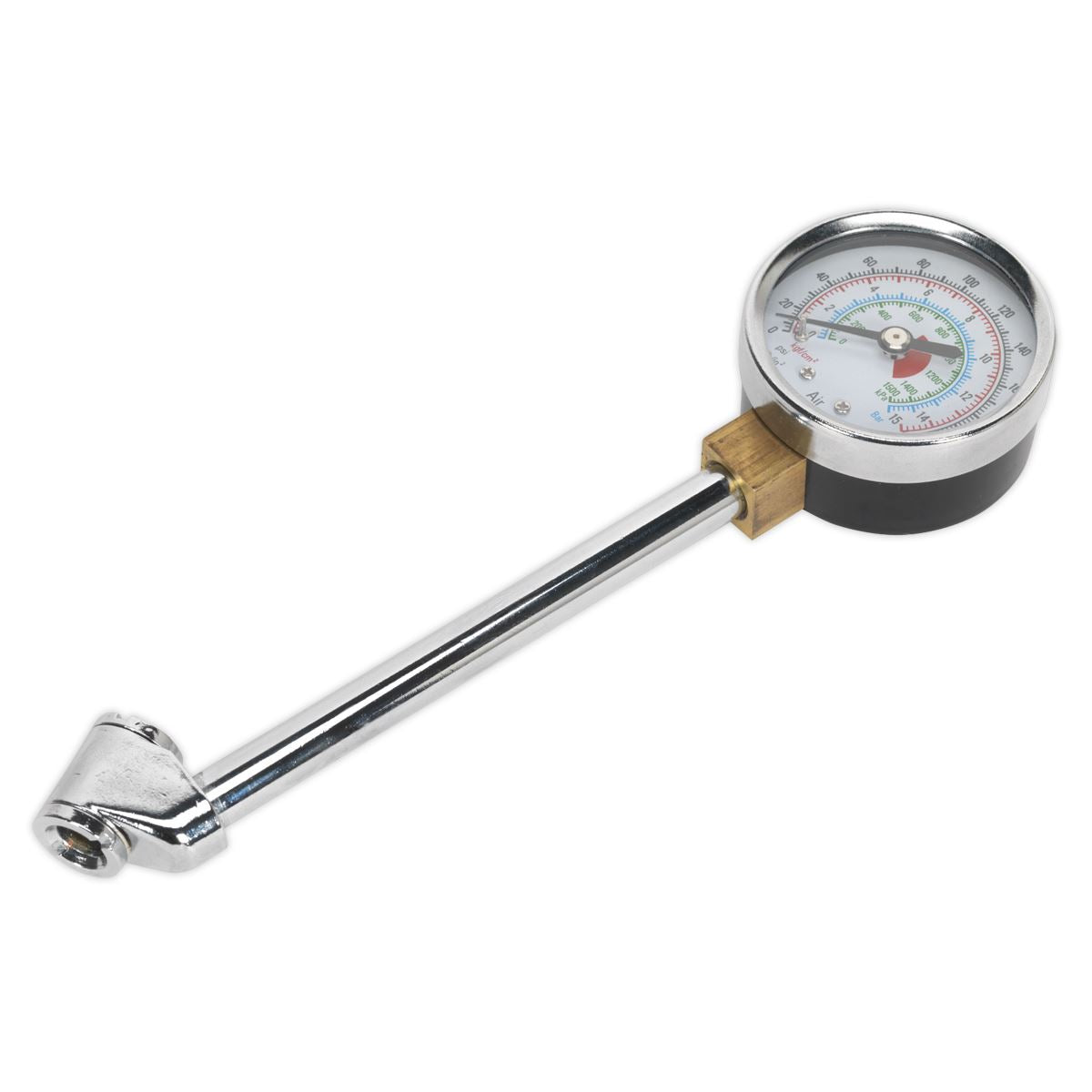 Sealey Twin Connector Tyre Pressure Gauge 0-220psi TSTPG34