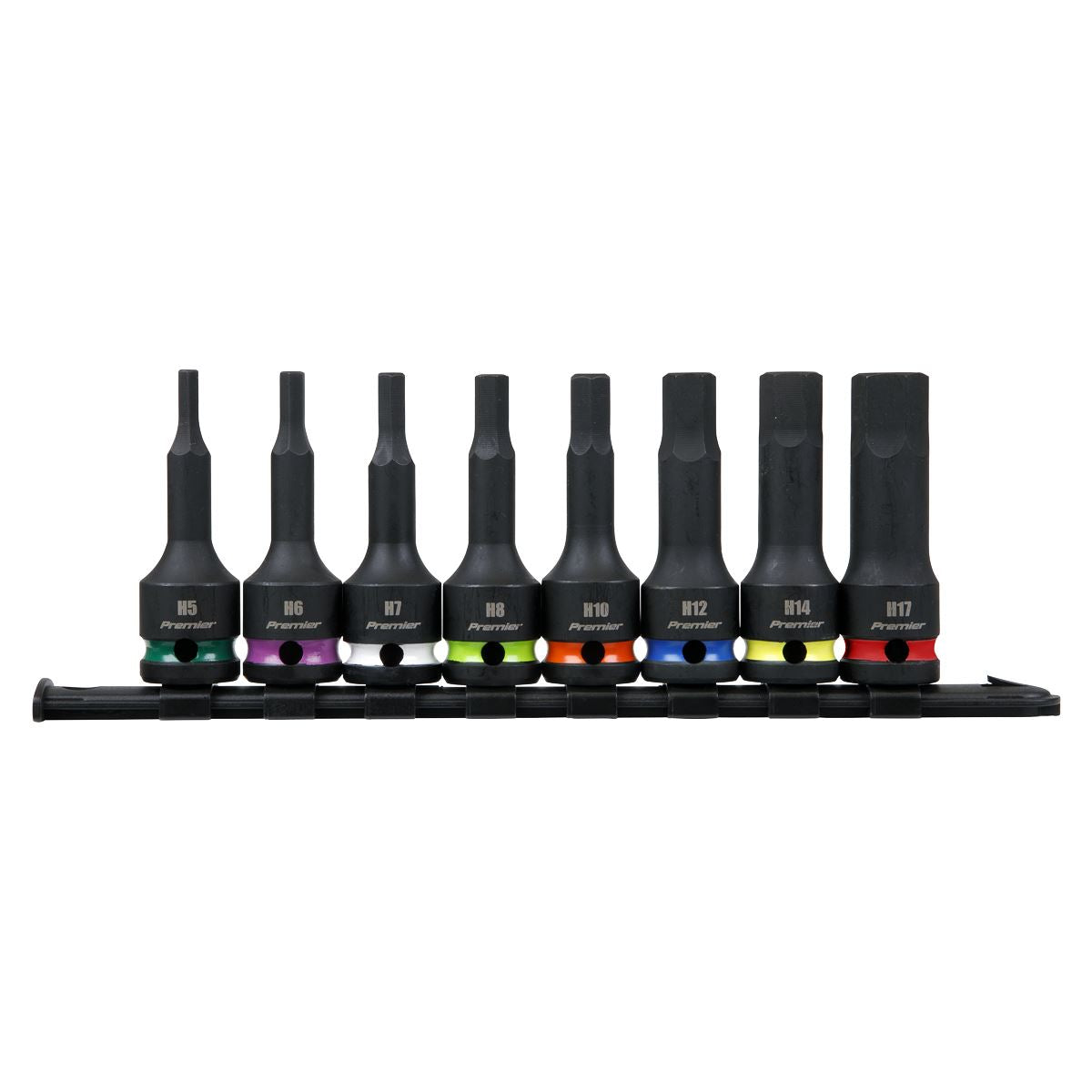 Sealey Hex Impact Socket Bit Set 8pc 1/2"Sq Drive AK56001
