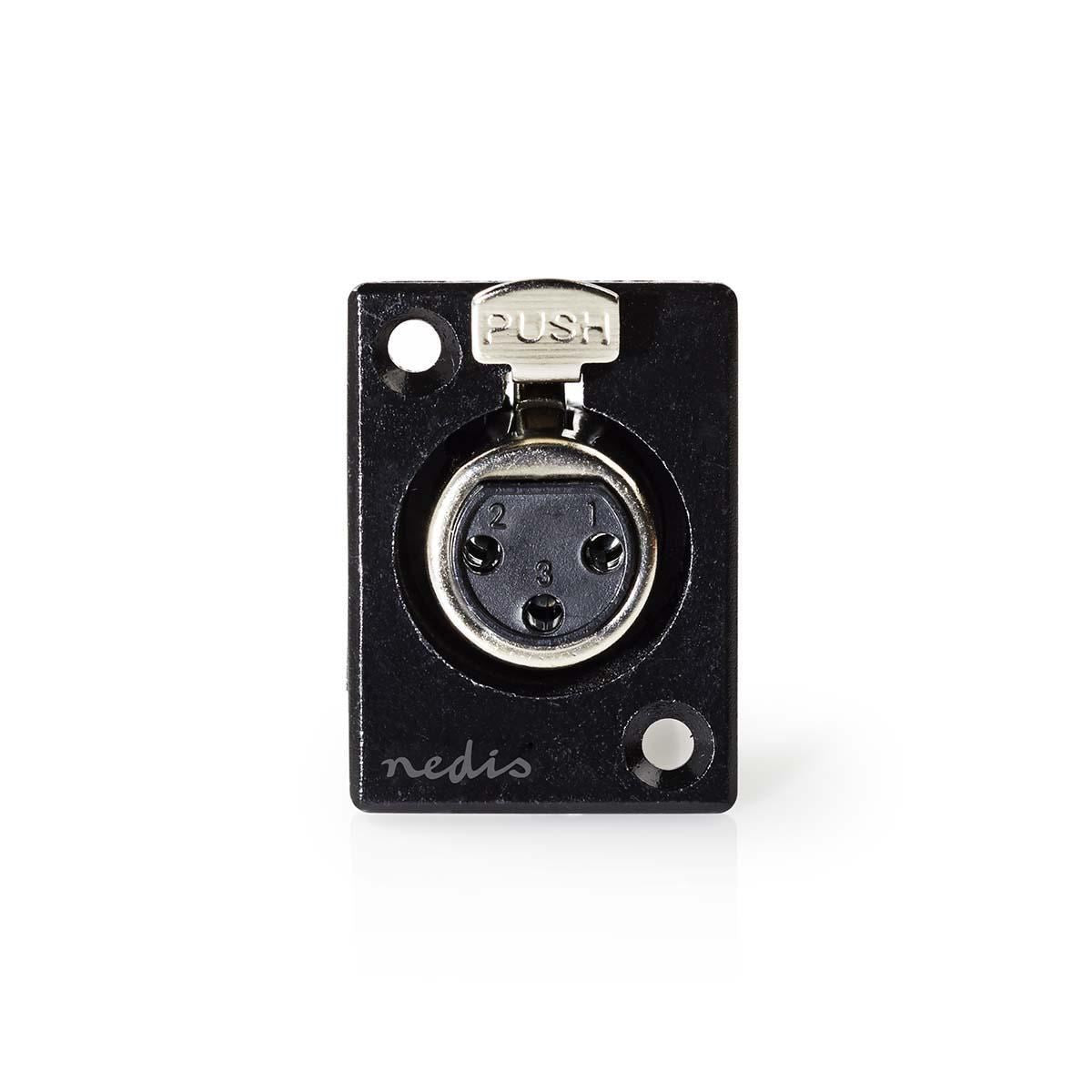 Nedis XLR Chassis Mount XLR 3-pin Female Black COTP15911BK
