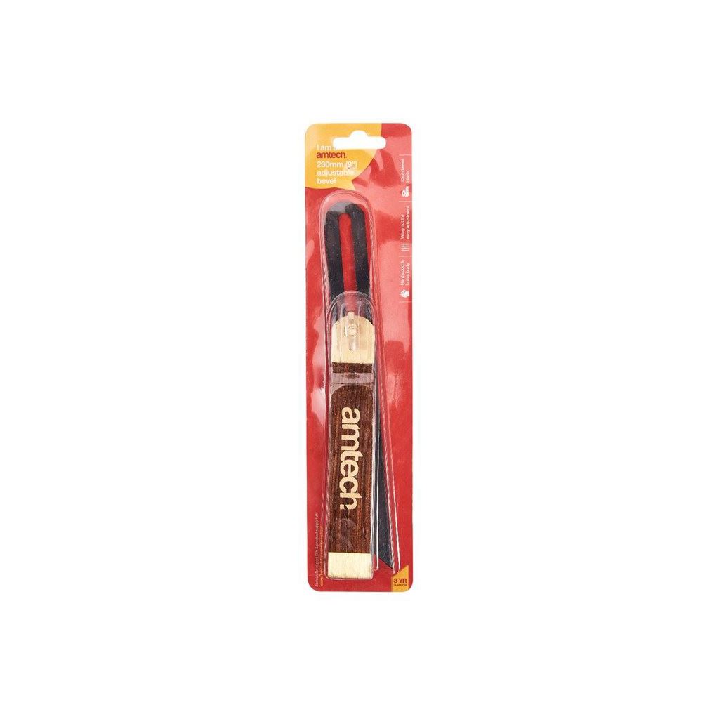 Amtech Quality 9" Wooden Bevel+Brass Fittings Carpenters Carpentry Diy Tools - P3370