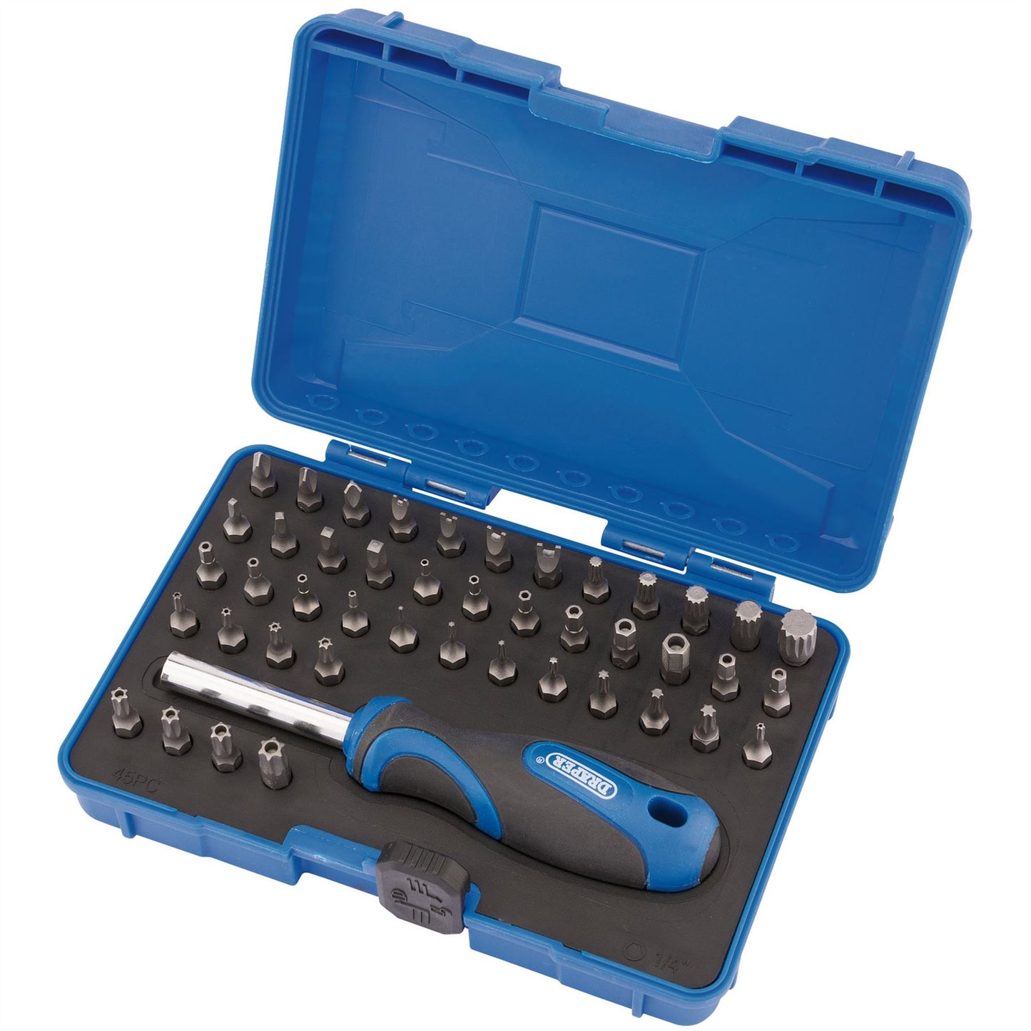 Draper Security Screwdriver Bit and Driver Set (45 Piece) Black and Silver - 82399