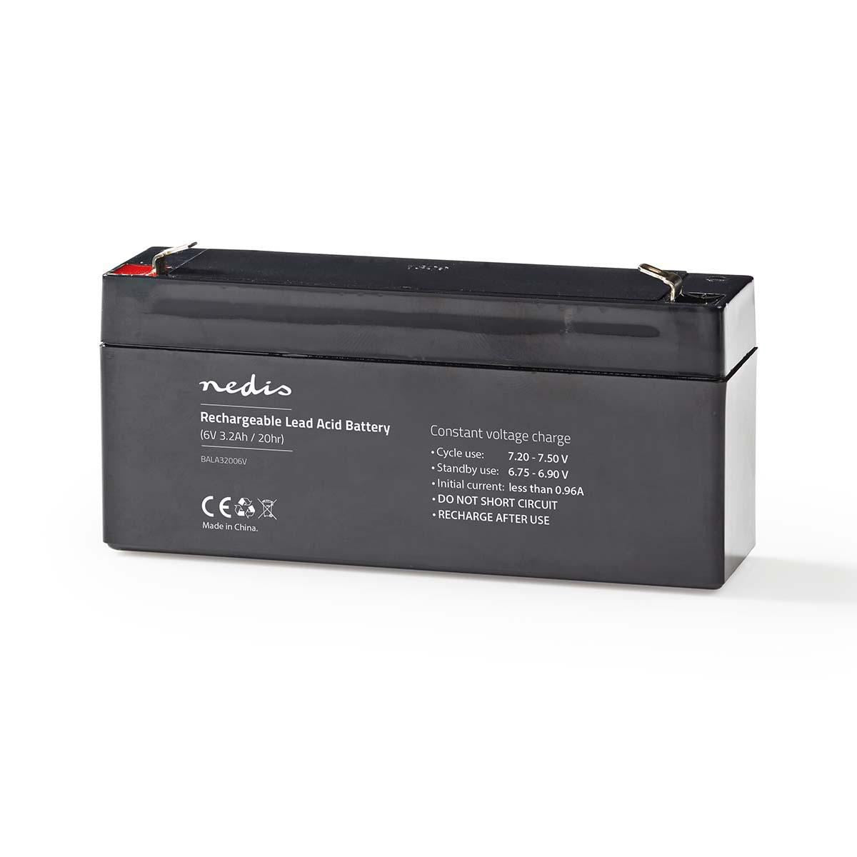 Nedis Rechargeable Lead-Acid Battery 6V 3200mAh 134 x 35 x 61mm BALA32006V