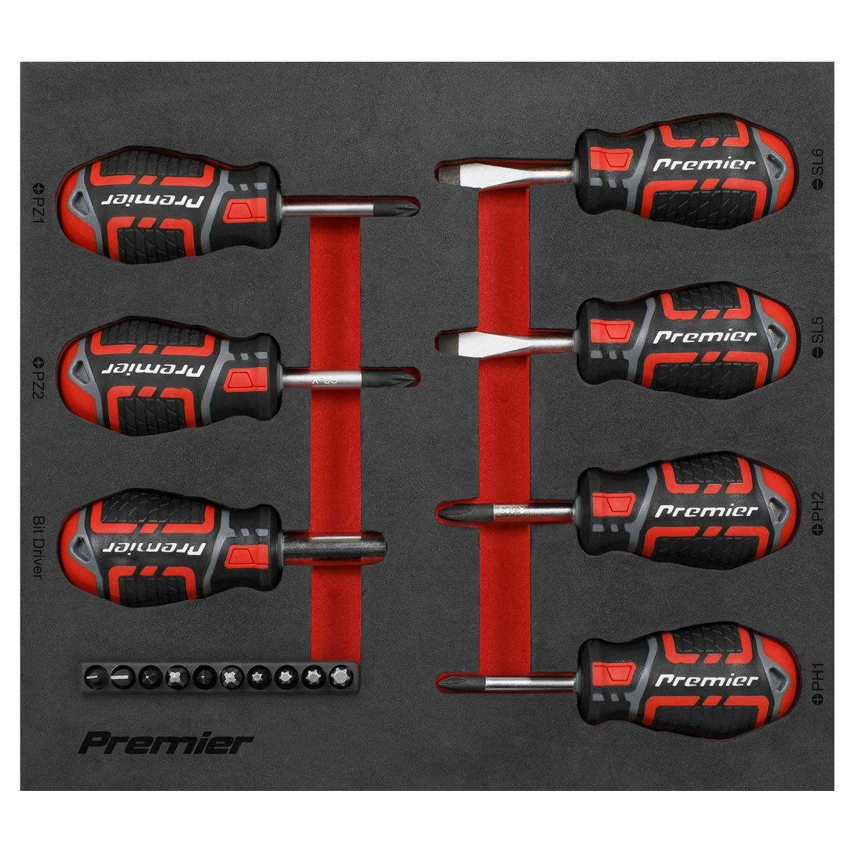 Sealey Stubby Screwdriver Set 17pc GripMAX AK4371