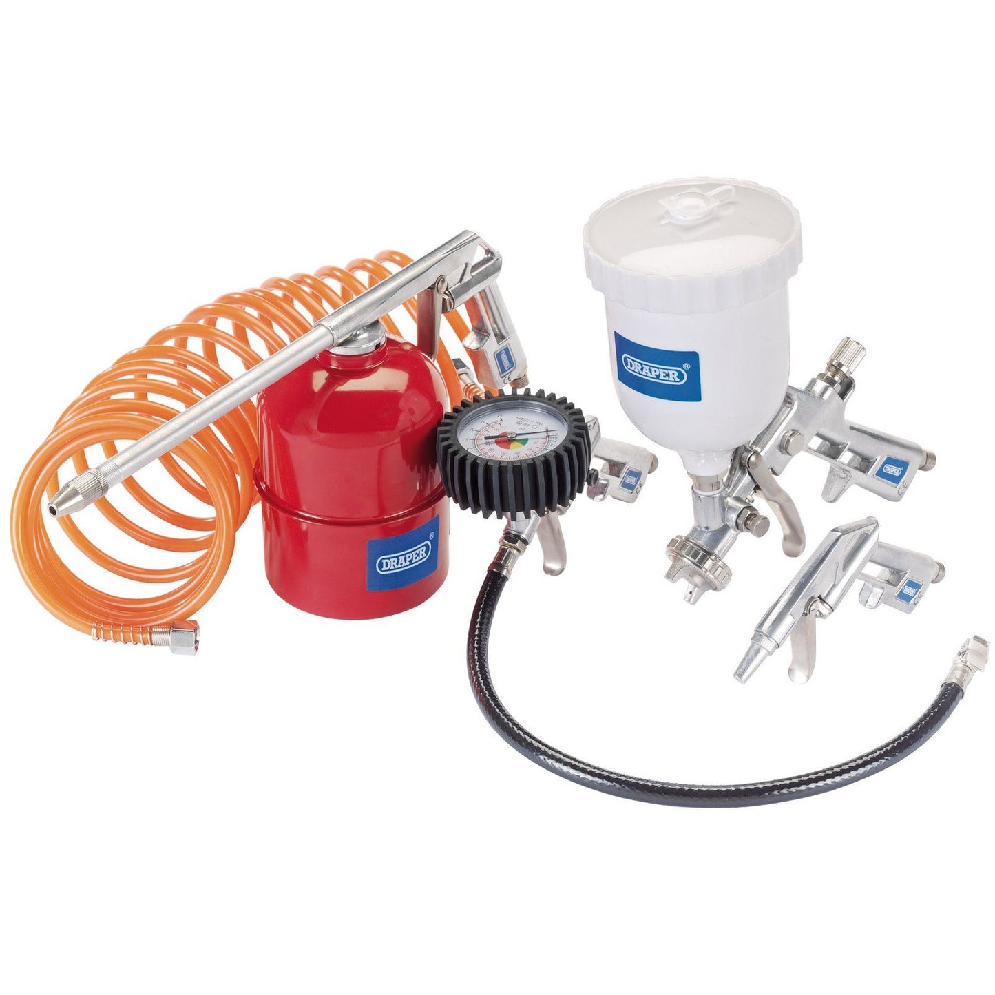 Draper 81508 Hobby Trade 5 Piece Air Tool Kit for Spraying Inflating or Cleaning