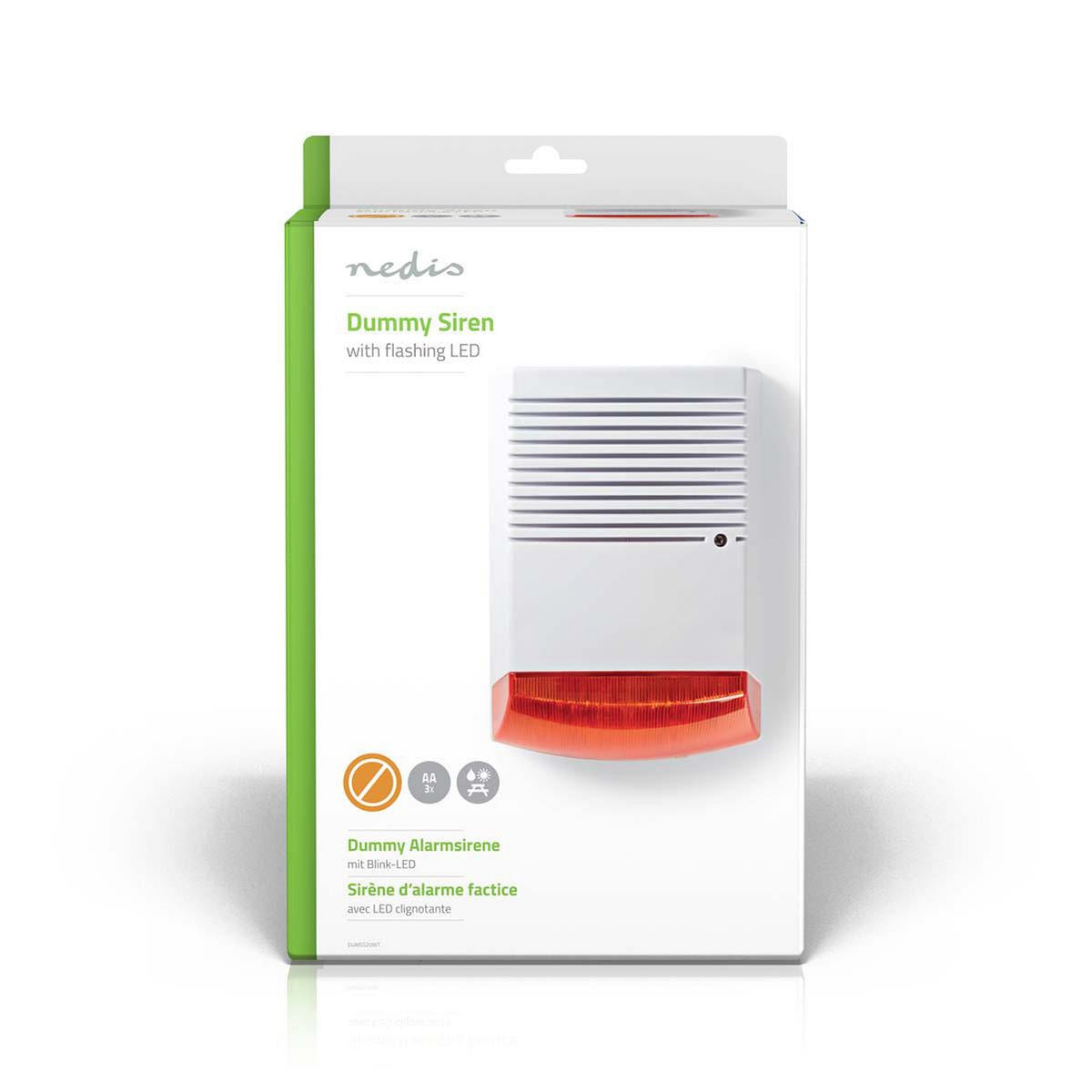 Nedis Dummy Security Siren IP44 White/Orange DUMSS20WT