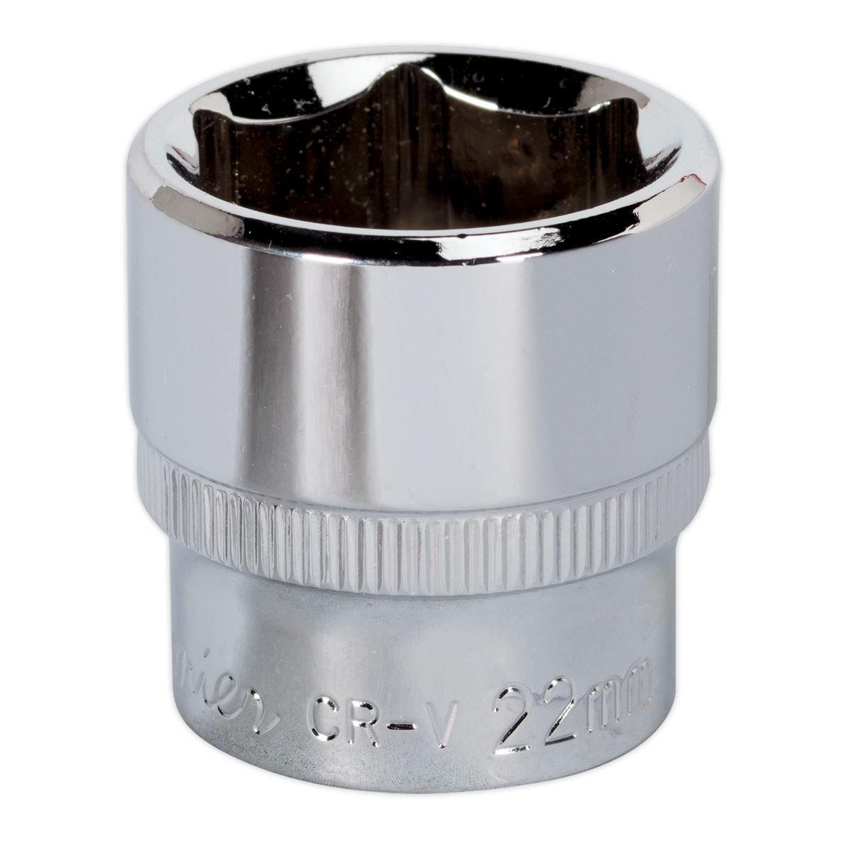 Sealey WallDrive Socket 22mm 3/8"Sq Drive Fully Polished SP3822