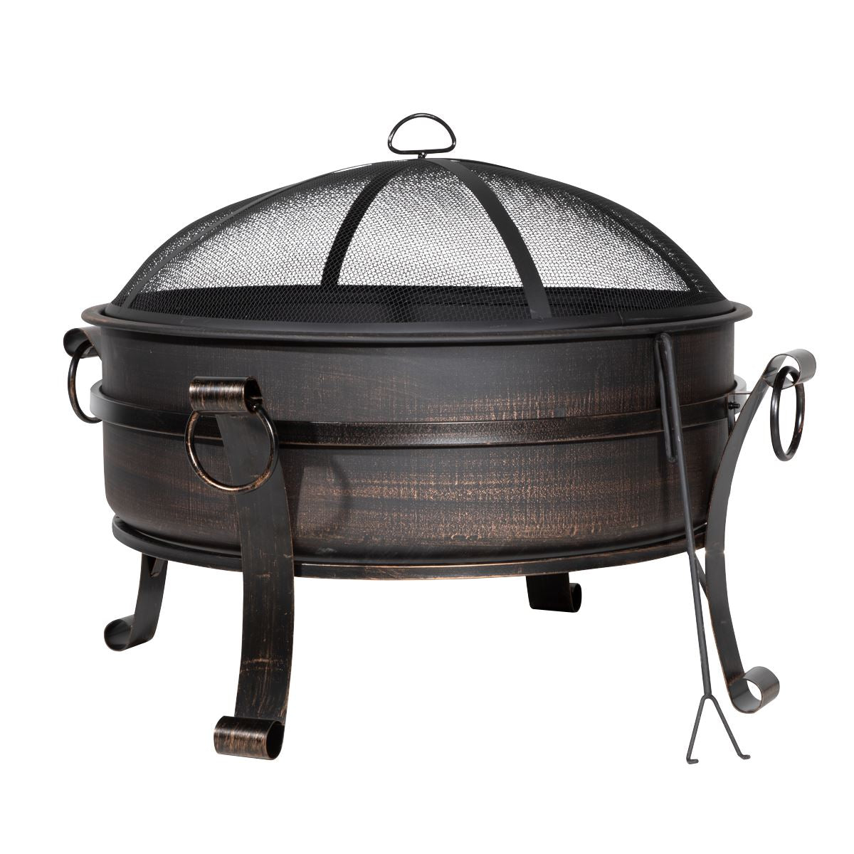 Dellonda 30" Deluxe 2-in-1 Outdoor Fire Pit & Coffee Table Antique Bronze Effect DG42