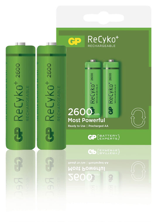 (Disc) GP 2x NIMH AA Rechargeable Battery 1V2 AA 2600mAh Batteries GP-NIMH-AA-02 LL IG1.LL.100 stocked GETR
