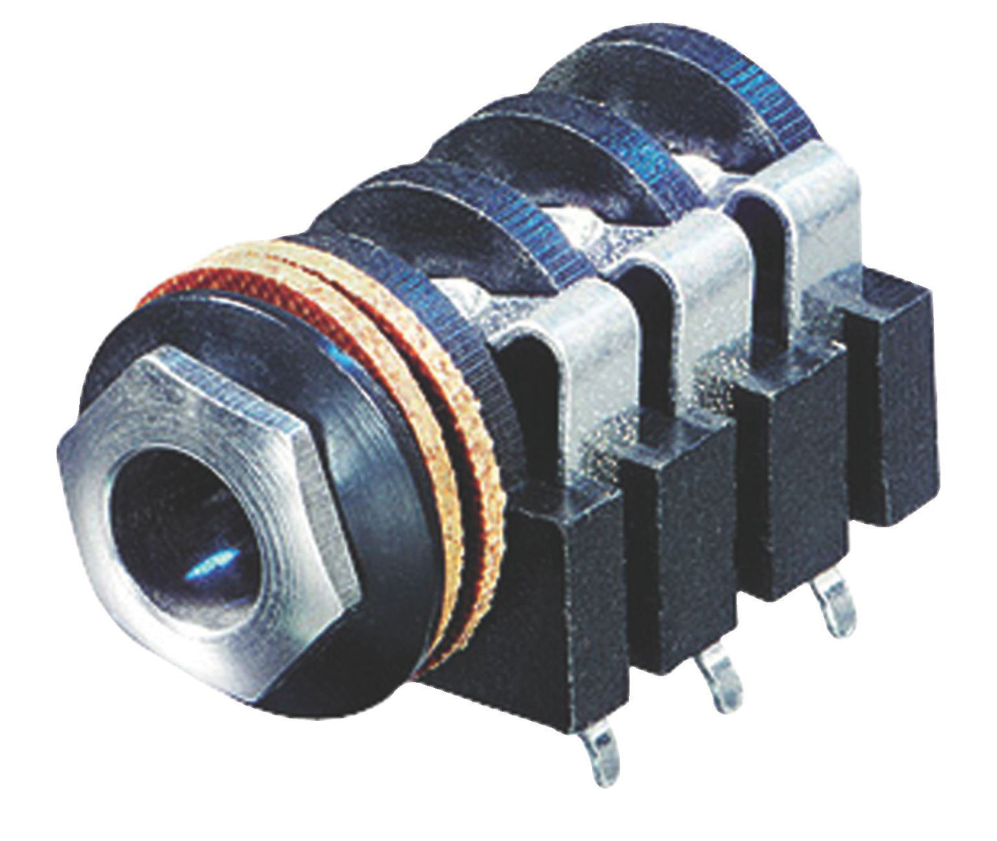Neutrik NYS215 connector 6.3mm stereo jack socket (chrome ferrule) 8.2mm
