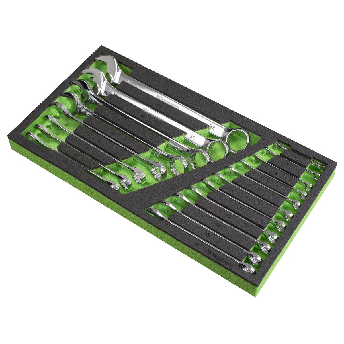 Sealey Siegen Tool Tray with Combination Spanner Set 19pc - Metric S01272