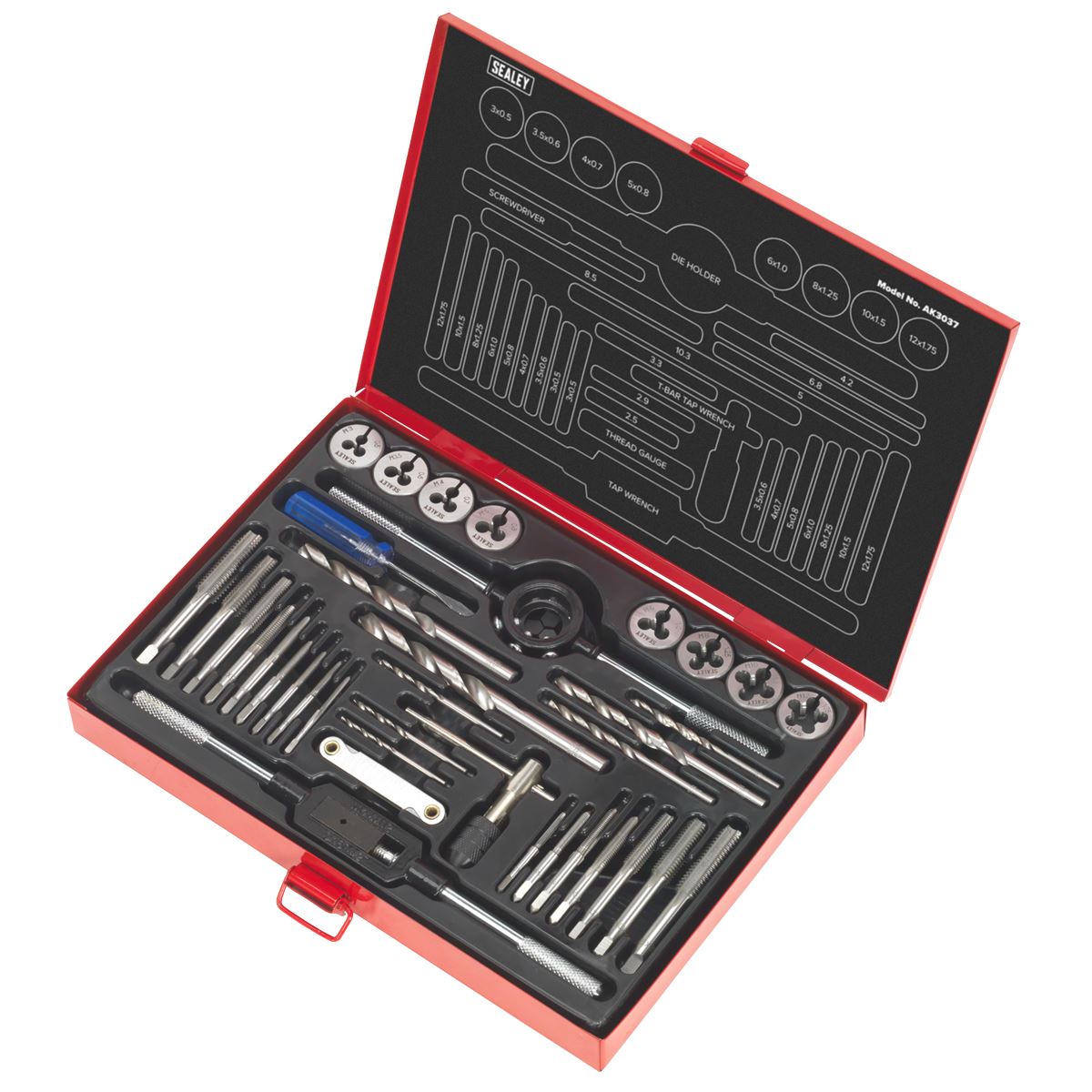 Sealey Tap & Die Set 37pc Split Dies - Metric AK3037