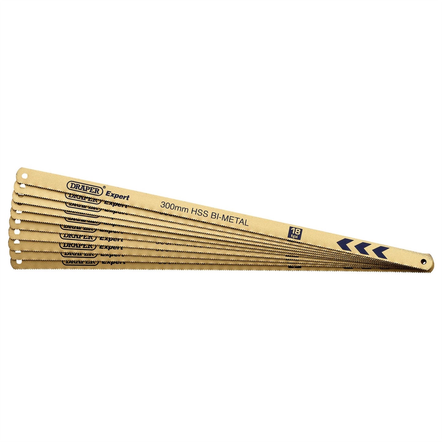 Draper Expert Bi-metal Hacksaw Blades, 300mm, 18tpi (Pack of 10) - 19347