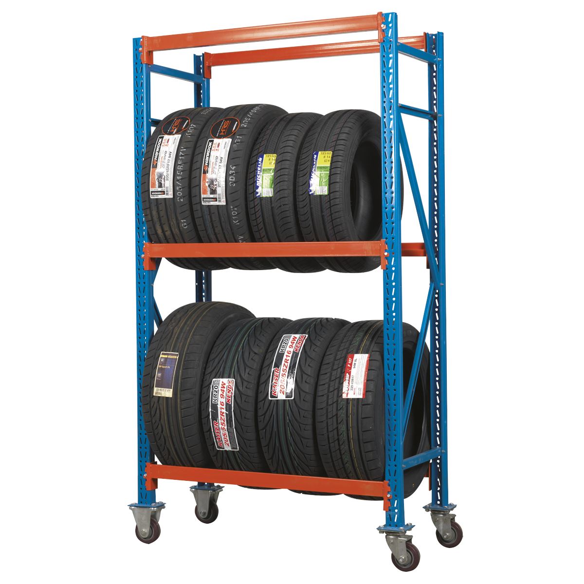 Sealey Two Level Mobile Tyre Rack 200kg Capacity Per Level STR007