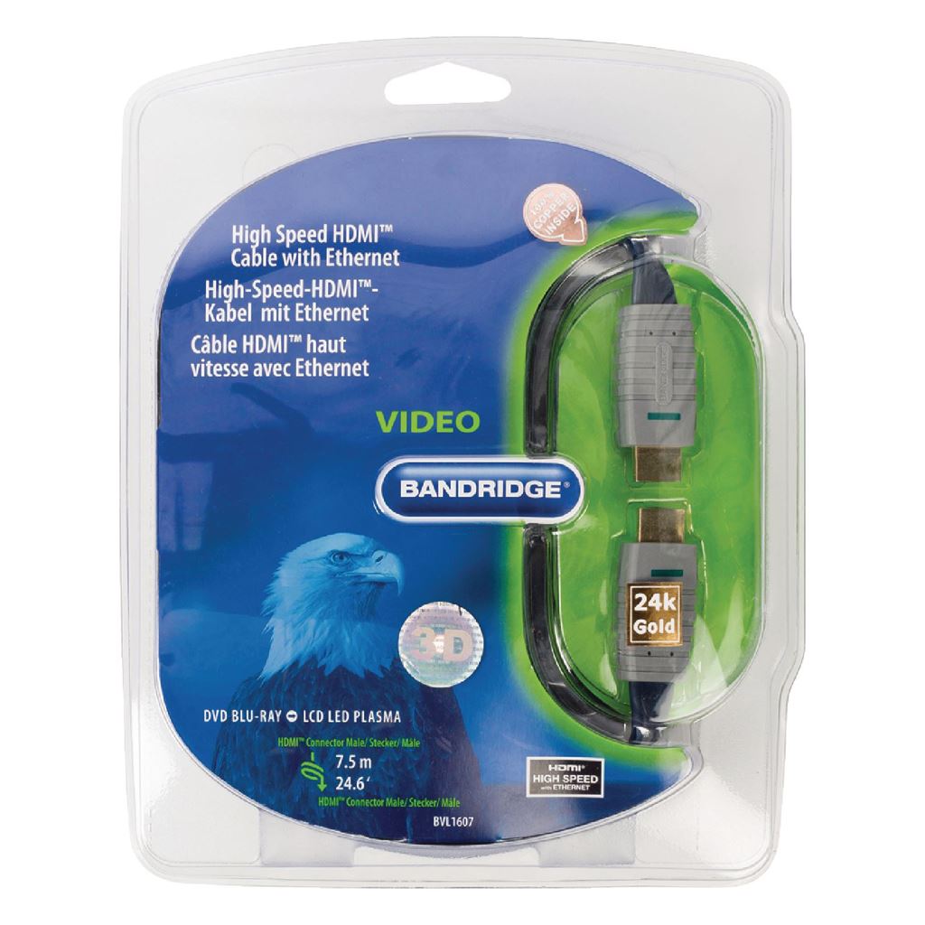 Bandridge High Speed HDMI Cable with Ethernet 7.5m