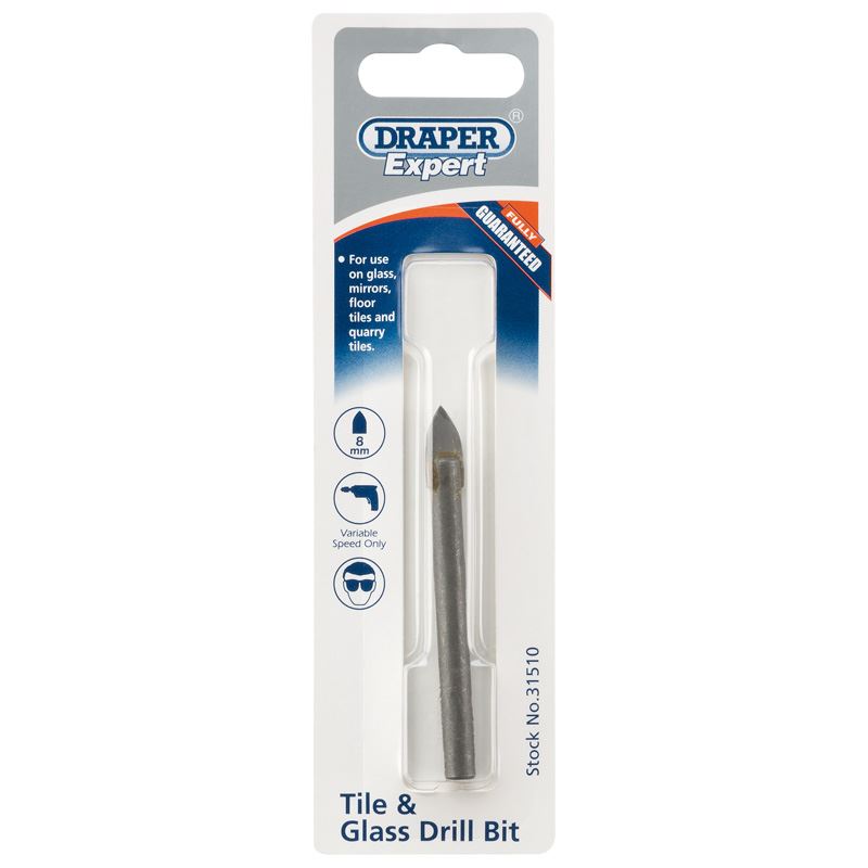 Draper Expert 8mm Tile And Glass Mirror Cutting Variable Power Drill Bit - 31510