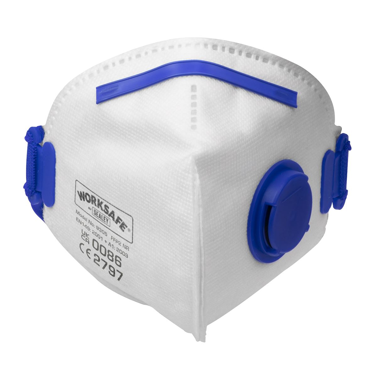 Sealey Fold Flat Mask Valved FFP2 - Pack of 10 9305/10