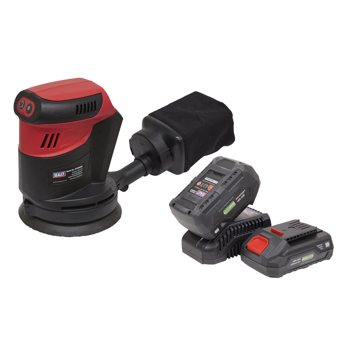 Sealey Cordless Orbital Palm Sander Kit 125mm 20V - 2 Batteries CP20VOSKIT