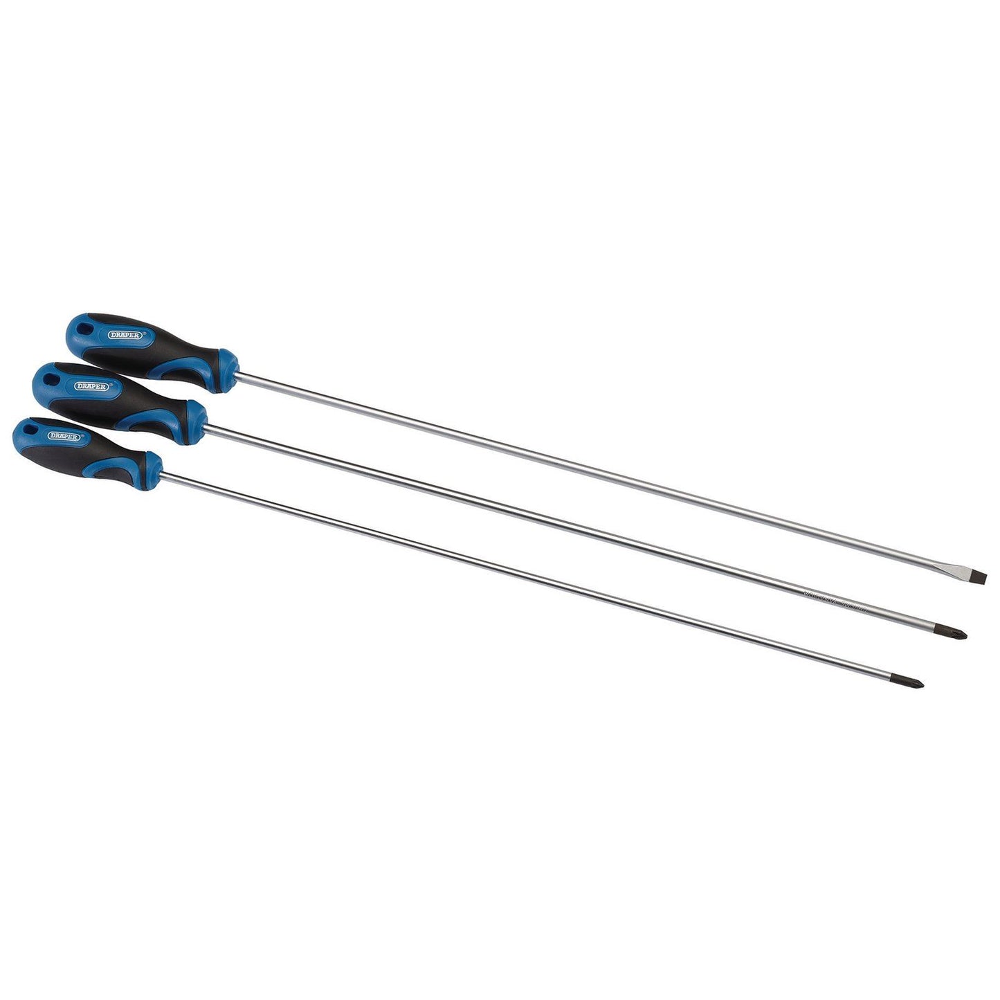 Draper 32603 3pc Long Screwdrivers set - Long Soft Grip Screwdriver Set of 3