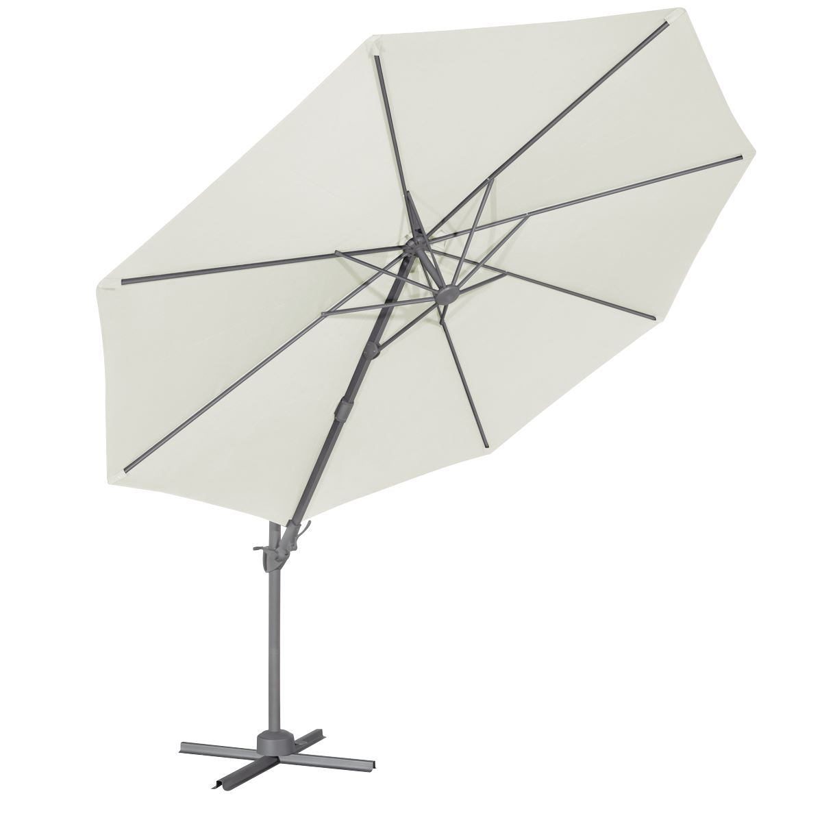 Dellonda Cantilever Parasol with 360� Rotation, Tilt & Cover 3m - Cream DG268
