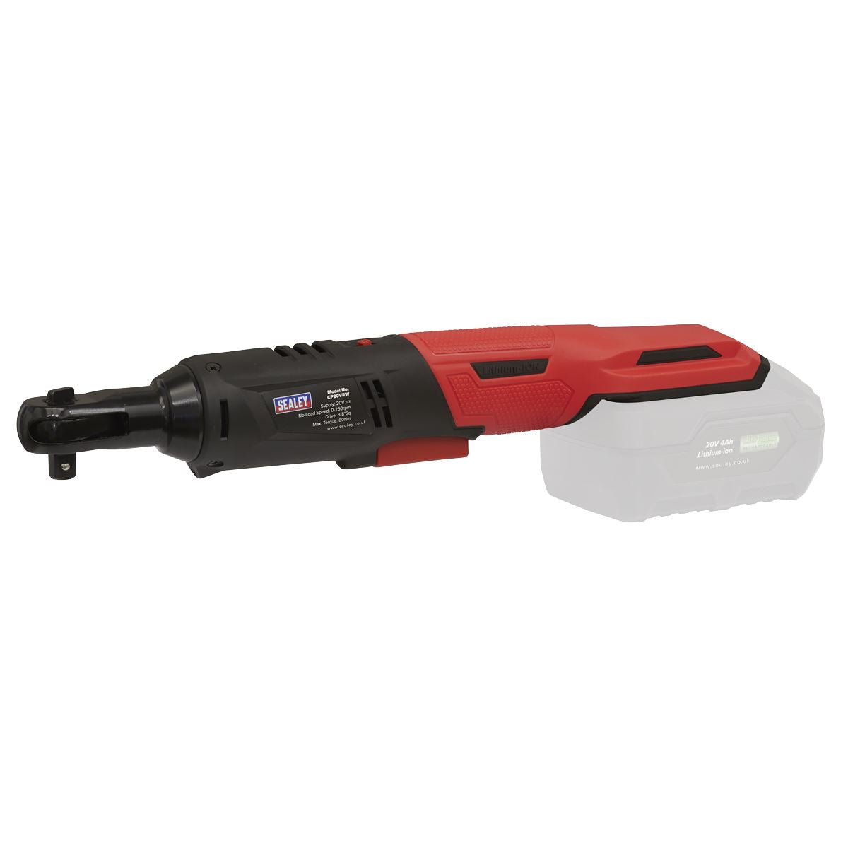 Sealey Cordless Ratchet Wrench 3/8"Sq Drive Kit 20V - 2 Batteries CP20VRWKIT