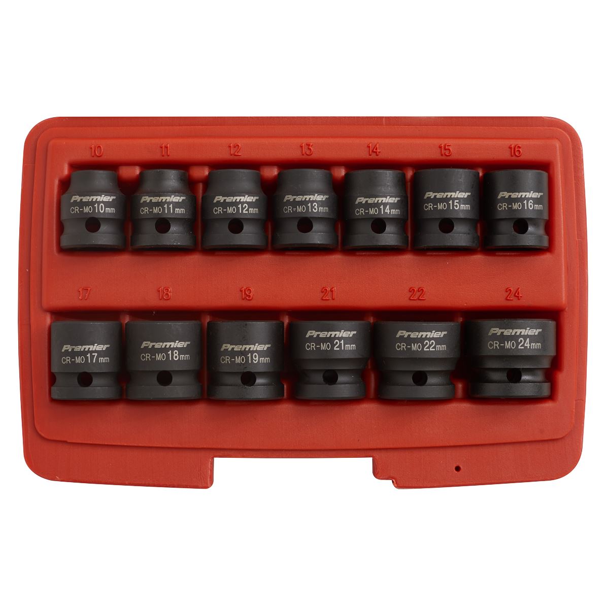 Sealey Impact Socket Set 13pc 1/2"Sq Drive Low Profile Metric AK5613LP