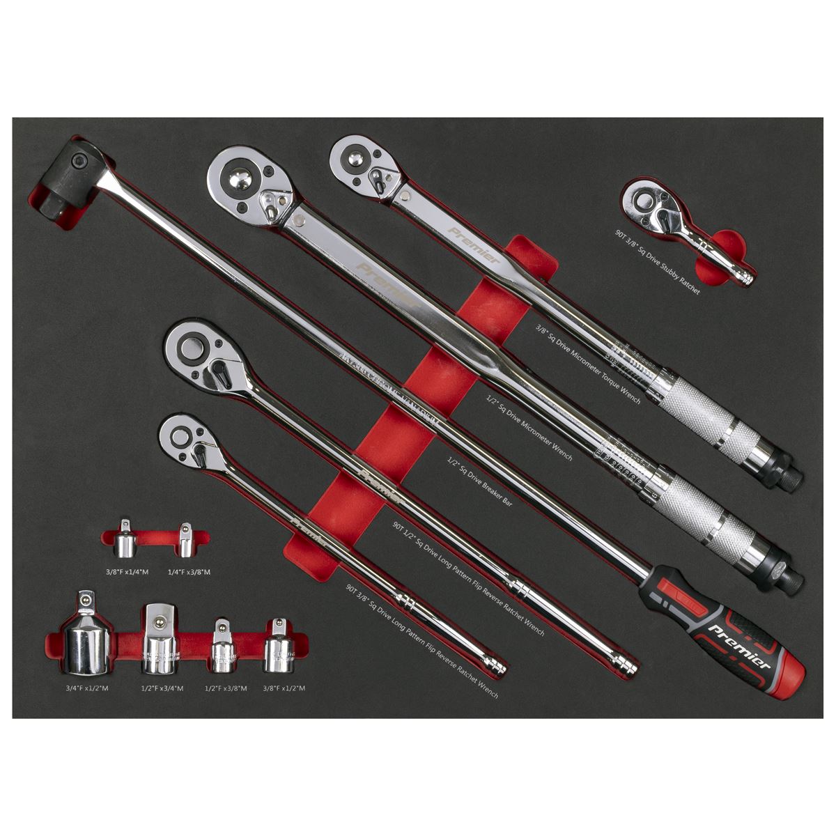 Sealey Ratchet, Torque Wrench, Breaker Bar, Socket Adaptor Set, 3/8", 1/2"Sq Dr