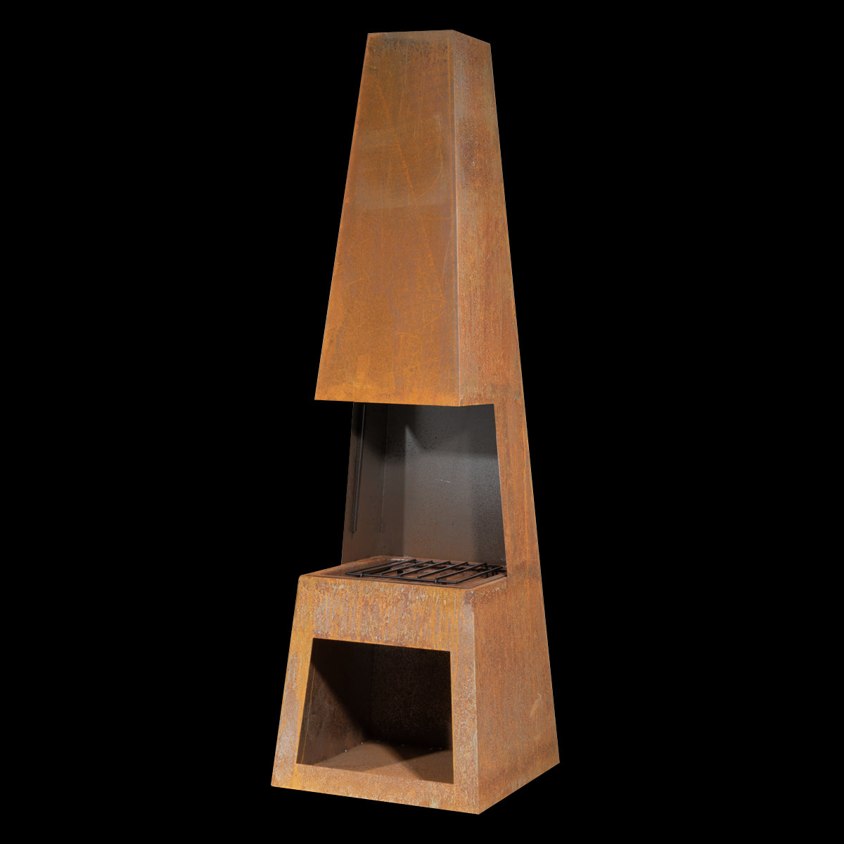 Dellonda Outdoor Chiminea Fireplace Heater Firewood Storage - Corten Steel DG108