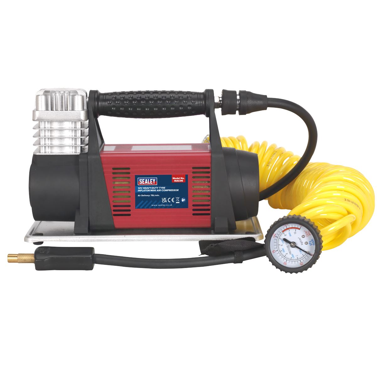 Sealey Tyre Inflator/Mini Air Compressor 12V Heavy-Duty MAC06