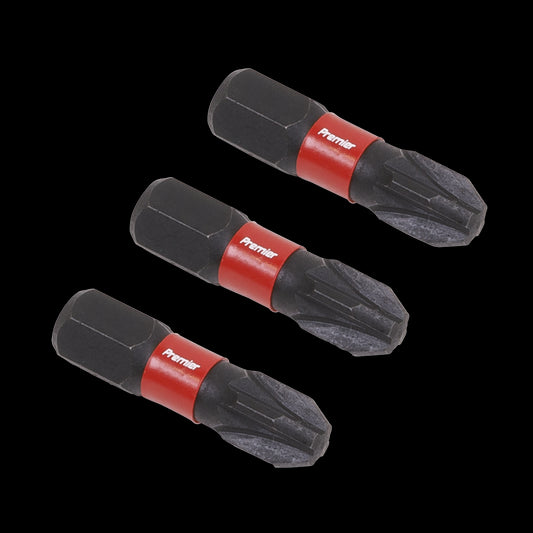 Sealey Premier Pozi #3 Impact Power Tool Bits 25mm - 3pc AK8209