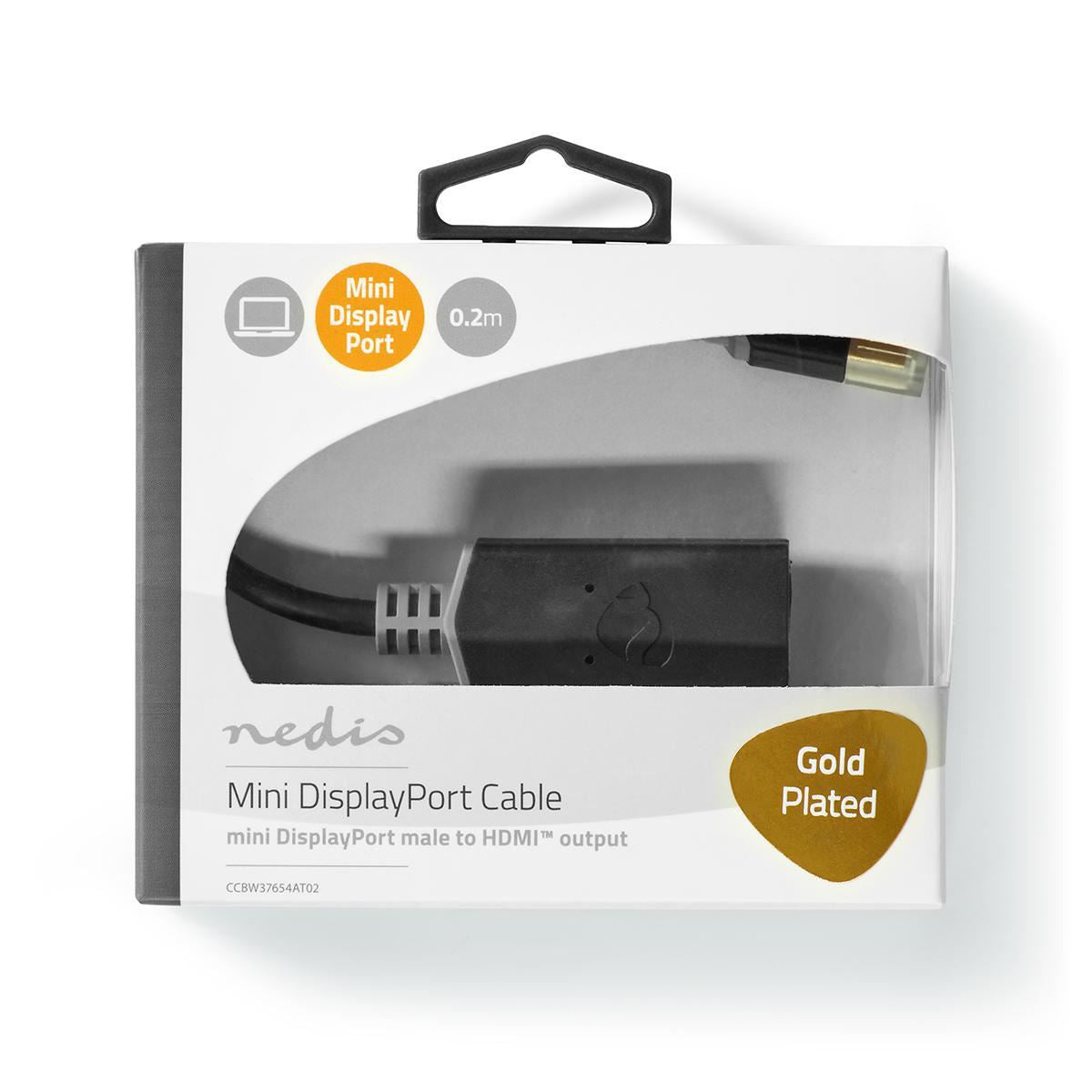 Nedis 1.4 Mini DisplayPort Male to HDMI Female Output 0.2m 20cm Anthracite Grey - CCBW37654AT02