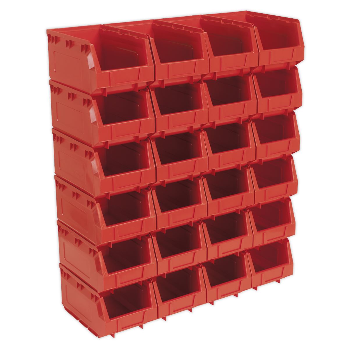 Sealey Plastic Storage Bin 150 x 240 x 130mm - Red Pack of 24 TPS324R