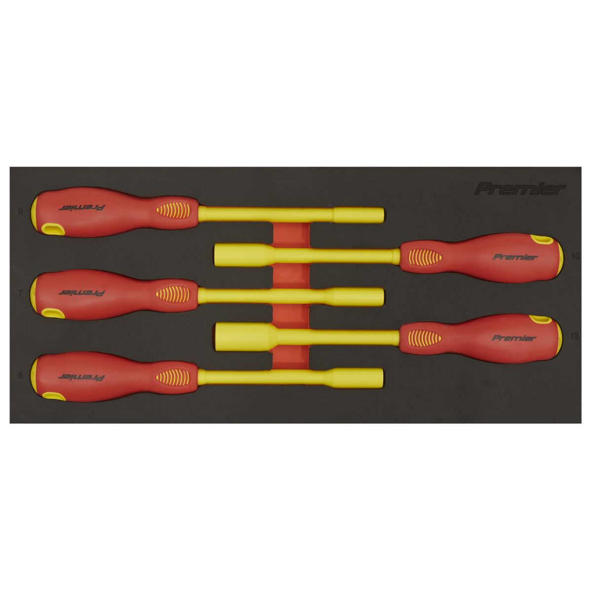 Sealey Insulated Nut Driver Set 5pc with Tool Tray - VDE Approved TBTE08